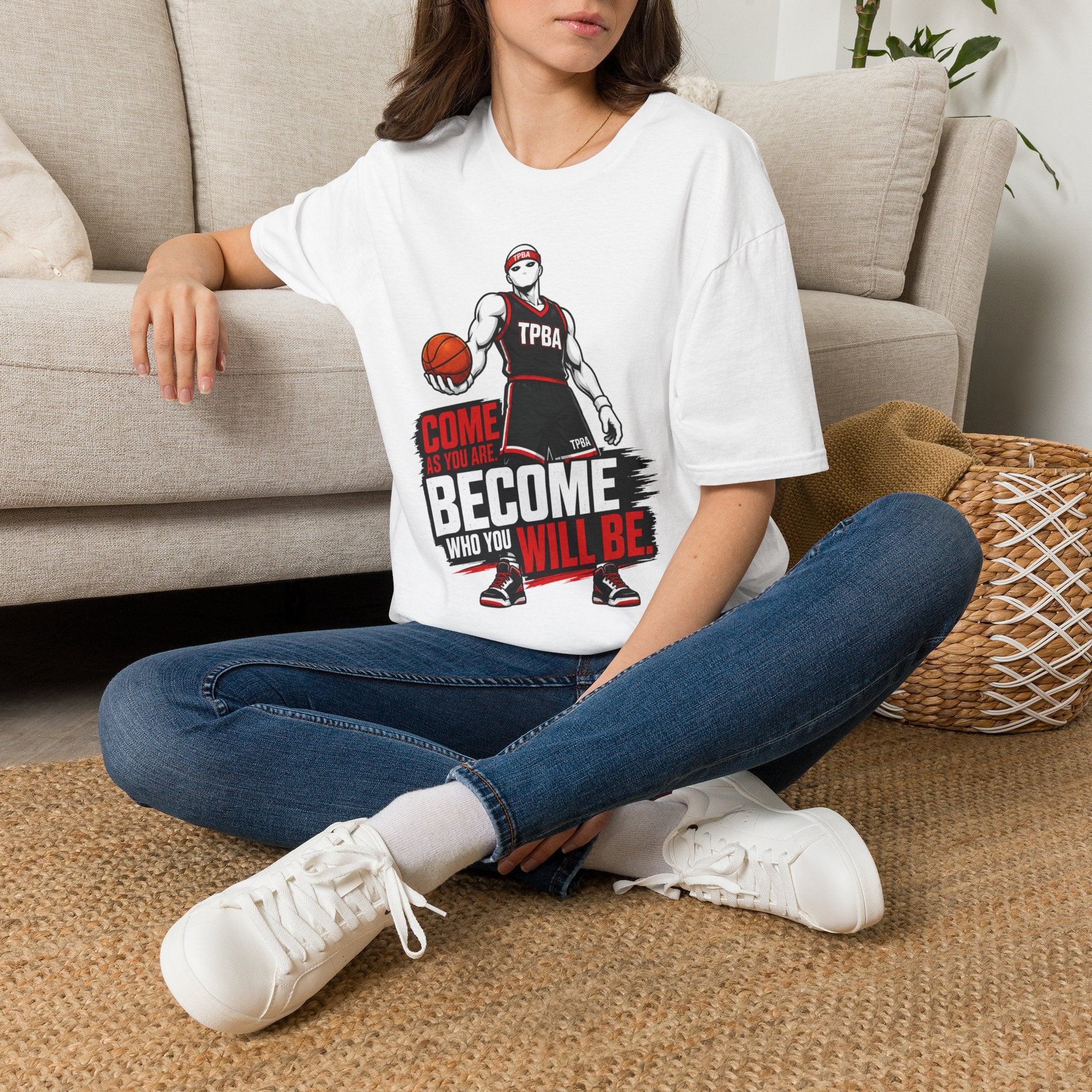 Basketball Motivational T-Shirt — “Become Who You Will Be”